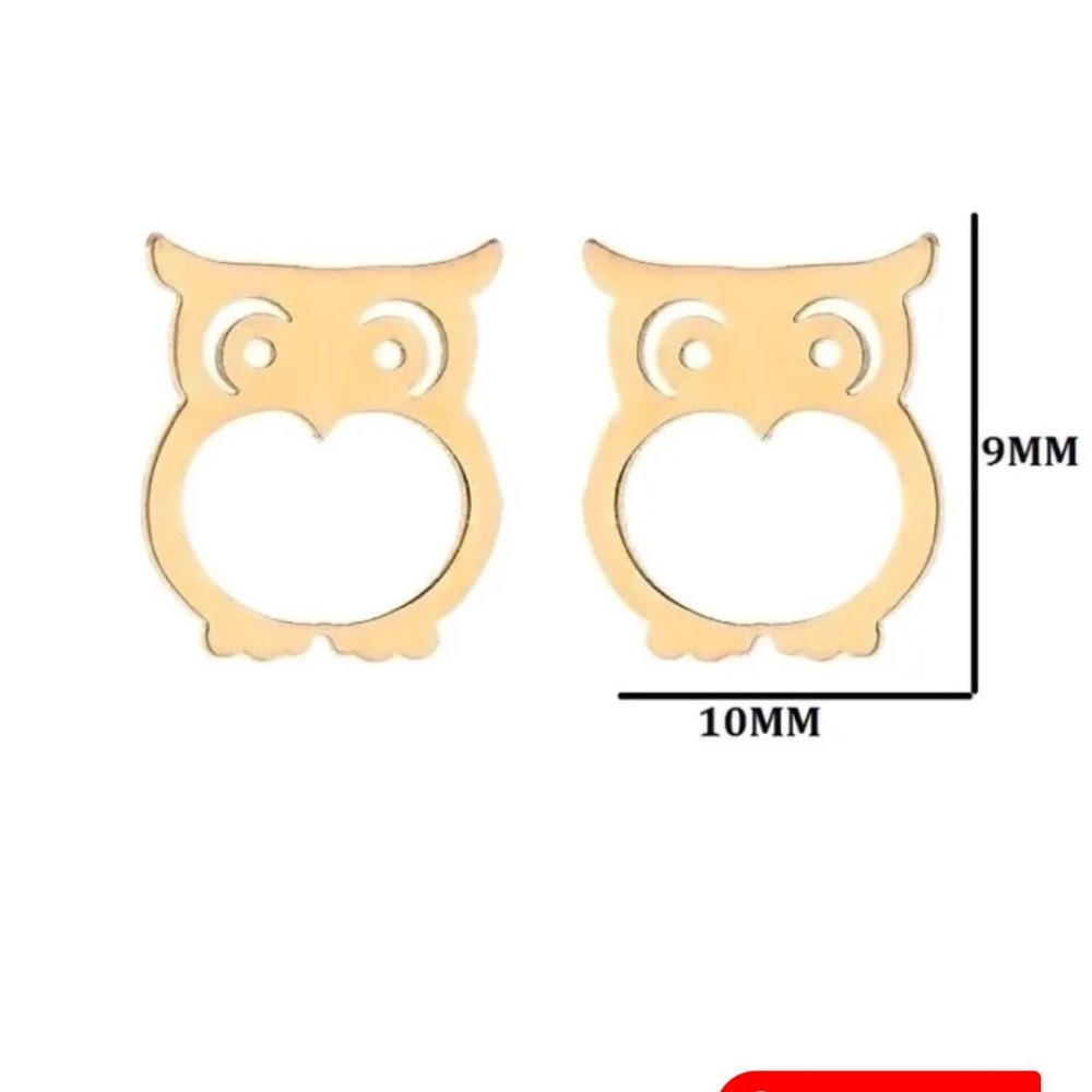 Charming Rose Gold Owl Stud Earrings - NWOT - Picture 6 of 7